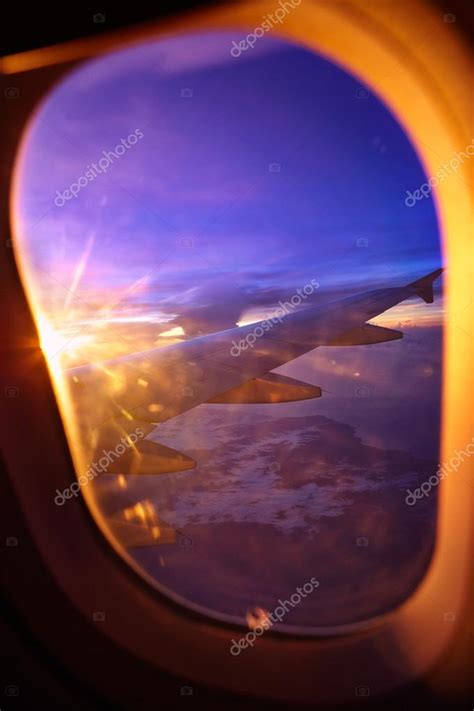 Sunset view from airplane window — Stock Photo © OtnaYdur #36703177