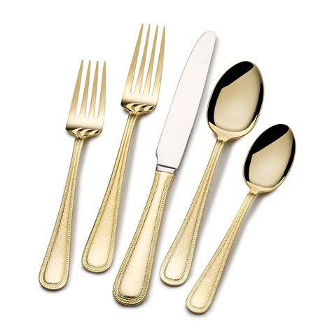 Gold Plated 20 Piece Flatware Set Flatware Set Stainless Steel