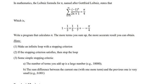 Solved In Mathematics The Leibniz Formula For A Named Chegg