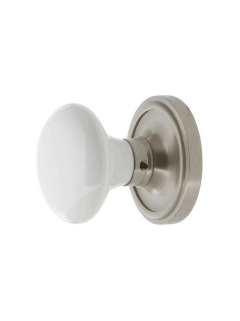 Classic Rosette Door Set With White Porcelain Door Knobs House Of Antique Hardware