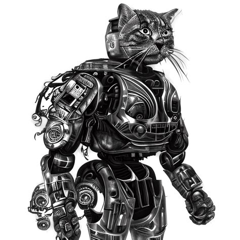 Robotic Cat Graphic · Creative Fabrica