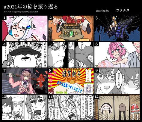 「今年もいっぱい描きました テンプレをお借りました 2021年の絵を振り返る 」ツクルスの漫画