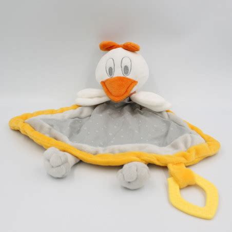 Doudou Plat Canard Gris Jaune Blanc Trois Kilos Sept