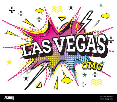 Las Vegas Comic Text In Pop Art Style Isolated On White Background Vector Illustration Stock