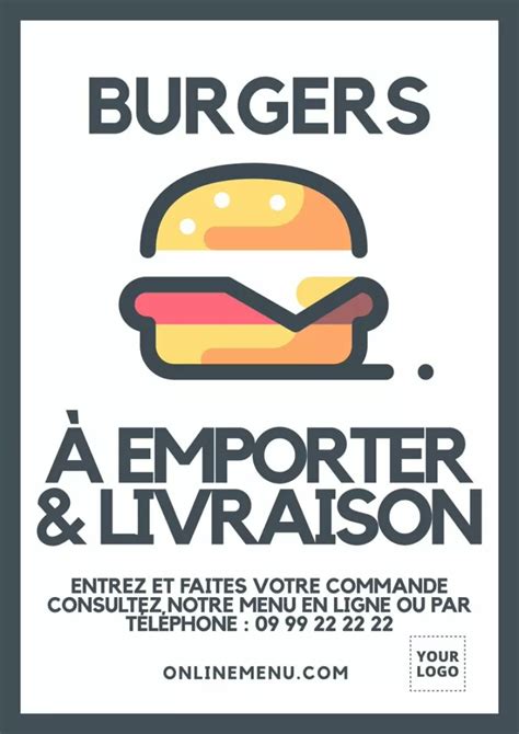 Modèles de menus et de posters de hamburgers éditables