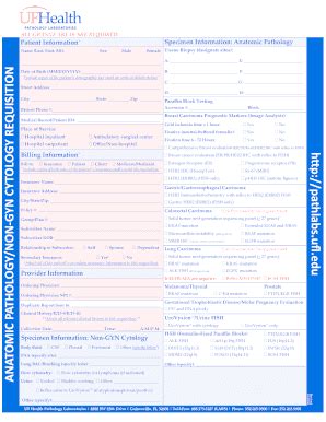 Fillable Online Pathlabs Ufl Anatomic Pathology Non GYN Cytology Form