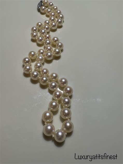 14K GOLD SALTWATER JAPANESE AKOYA PEARL NECKLACE 18 Gem