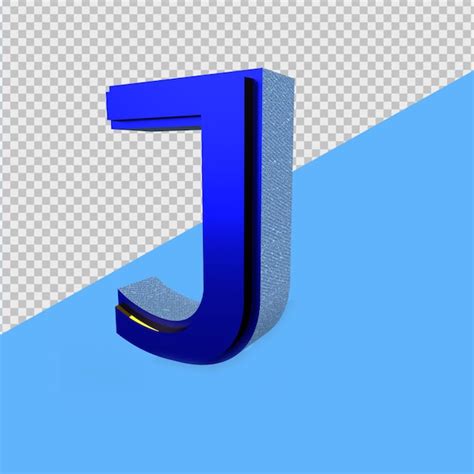 Premium PSD 3d Render Alphabet Blue J