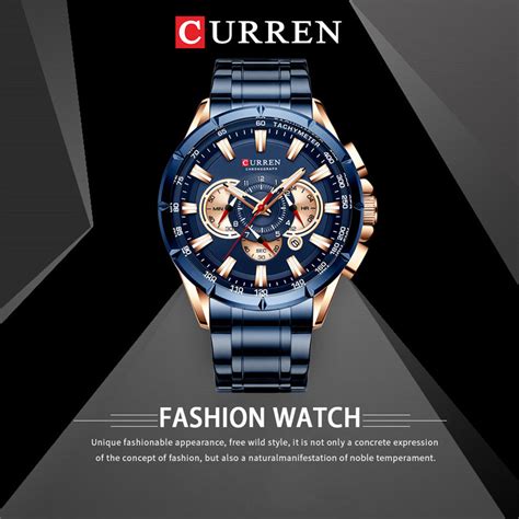 Curren M Stainless Steel Chronograph Men Waterproof Quartz Watch