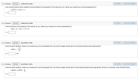 Solved MY NOTES ASK YOUR TEACHER 3. [-/1 Points] DETAILS | Chegg.com 