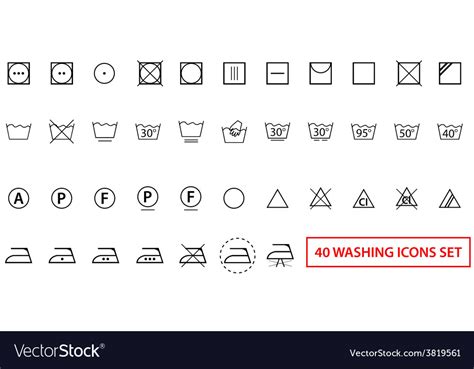 Icon Set Laundry Symbols Royalty Free Vector Image