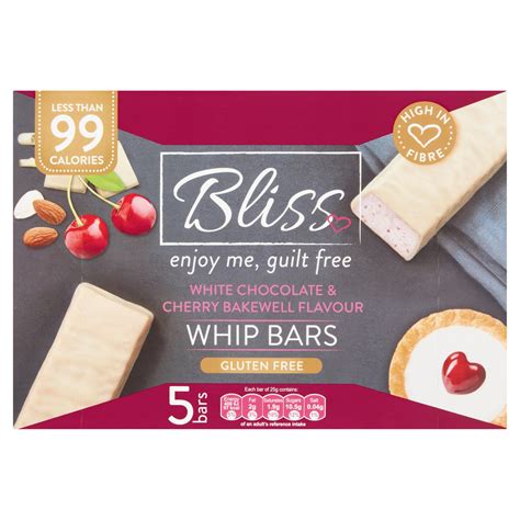 Bliss White Chocolate And Cherry Bakewell Flavour Whip Bars 5 X 25g 125g Multipacks Iceland