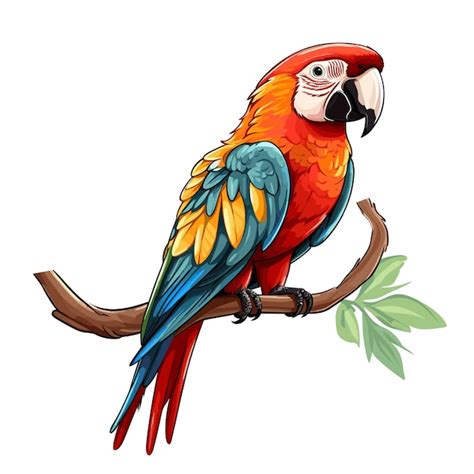 Premium Vector Hand Drawn Solid Color Parrot Illustration