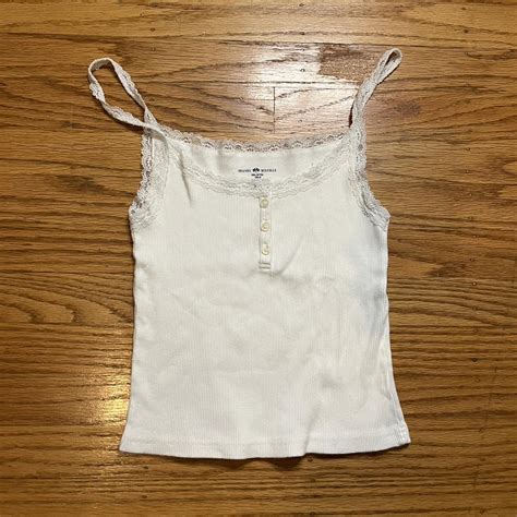 Brandy Melville Women S White Vest Depop