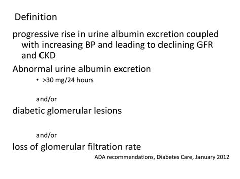 Pathophysiology And Therapy Of Diabetic Nephropathy Ppt