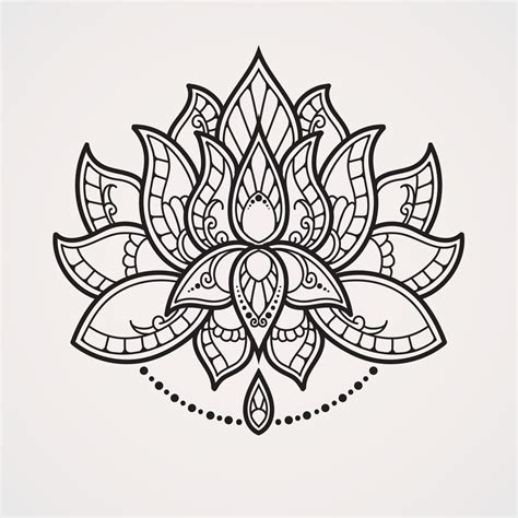 beautiful lotus flower mandala. suitable for henna, tattoos, photos ...