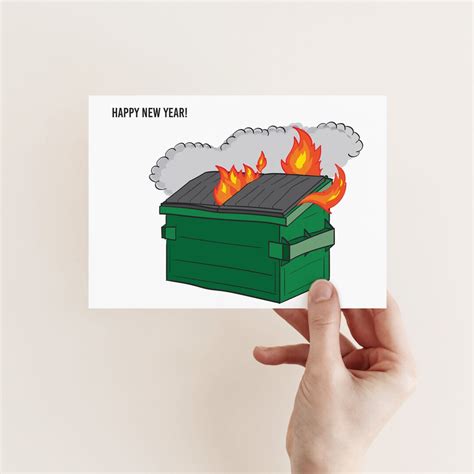 24 Hilarious Dumpster Fire Happy New Year Cards Rr0 6405 Etsy