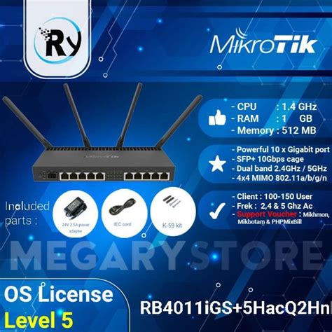 Promo Mikrotik RB4011iGS+5HacQ2HnD-IN Gigabit Wireless Router Diskon 23 ...