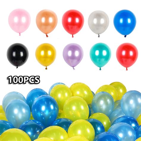 100PCS Party Balloon Colorful Balloon Ten Colors 10 Inches Latex ...