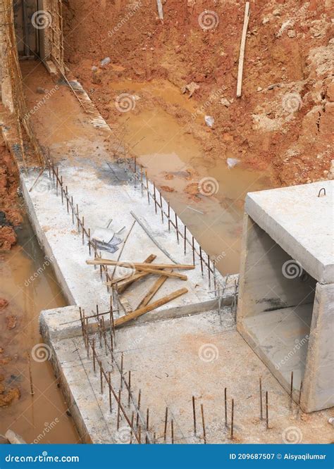 Underground Precast Concrete Box Culvert Drain Under Construction At