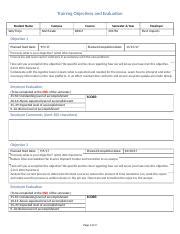 Training Objectives and Evaluation v2.docx - Training Objectives and ...