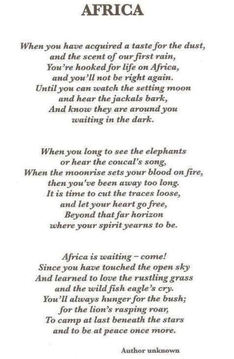 Love It S Africa Quotes African Poems African Quotes