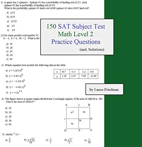 Jp 150 Sat Subject Test Math Level 2 Practice Questions