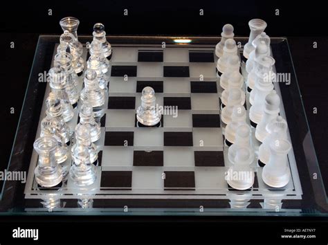 Glass chess board Stock Photo - Alamy