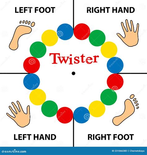 Twister Spinner Board, Illustration. Game of Physical Skill Stock ...