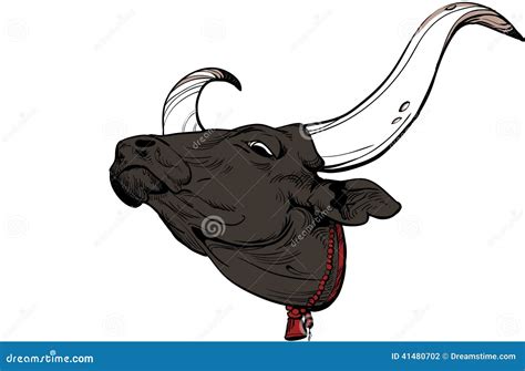 Hand Drawing Illustration Of A Cow Head Stock Illustration - Image ...