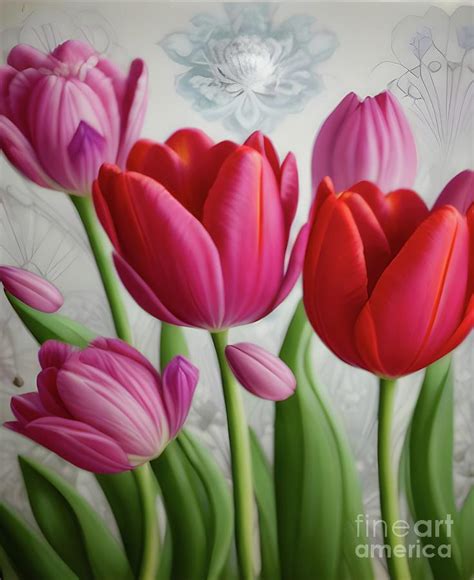 Tulip Fantasy 14 Digital Art By Mary Machare Fine Art America