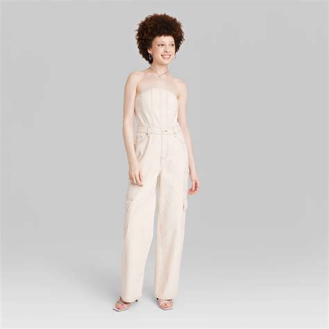 Womens Tube Cargo Denim Jumpsuit … Curated On Ltk