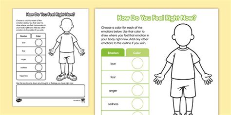 Mindful Me How Do You Feel Right Now Activity