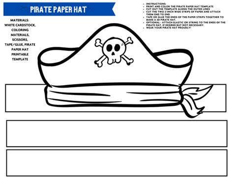 7 Printable Pirate Hats (Free Template) - 24hourfamily.com