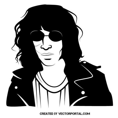 Musician Joey Ramone Vector Portrait Joey Ramone Vector Portrait