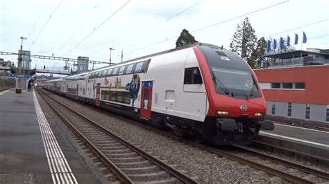 Abfahrt des IR75 nach Luzern und Durchfahrt des IR46 nach Zürich HB mit