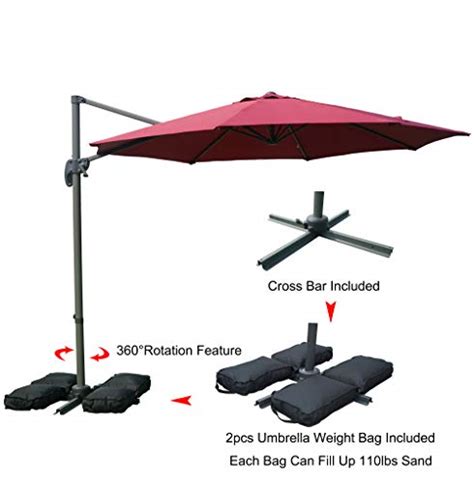 Kozyard Roma Offset Umbrella 10ft Cantilever Patio Hanging Umbrella With Umbrella Cover