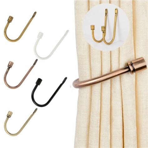 Metal Curtain Tie Backs Hooks Bedroom Retro Holdbacks Modern Design U ...