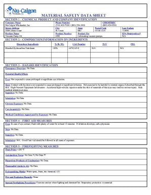 Safety Data Sheet Template Pdf Fill And Sign Printable Template Online