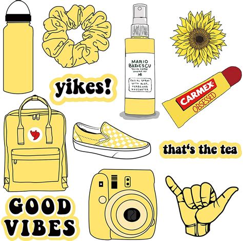 Yellow Aesthetic Stickers Printable 21 Images Result Logddco