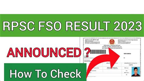 RPSC FSO Result 2023 How To Check RPSC FSO Result 2023 YouTube