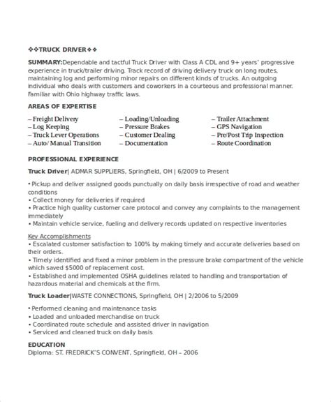 Driver Resume Template 27 Free Word Pdf Document Downloads Free