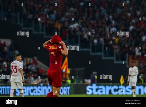 Rome Italy 29th Apr 2023 Bryan Cristante Of A S Roma During AS