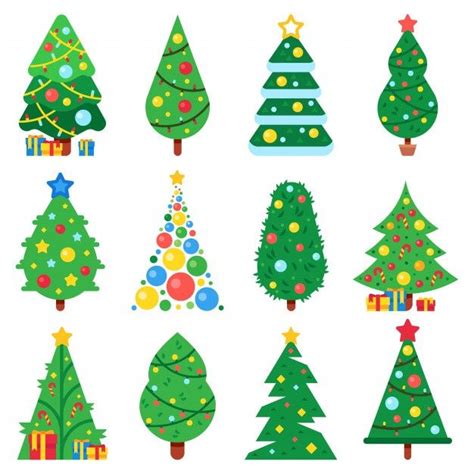 Conjunto de árbol de navidad de papel pl Premium Vector Freepik