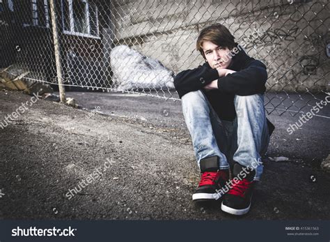 Sorrowful Kid On City Street Stock Photo 415361563 Shutterstock