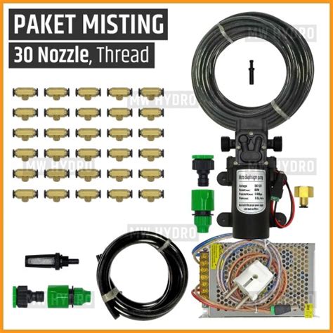 Jual Paket Misting Kabut Embun Mist Nozzle Titik Slip Lock