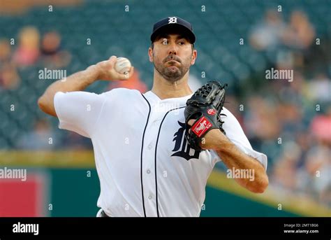 Detroit Tigers Pitcher Justin Verlander Throws Against The Pittsburgh