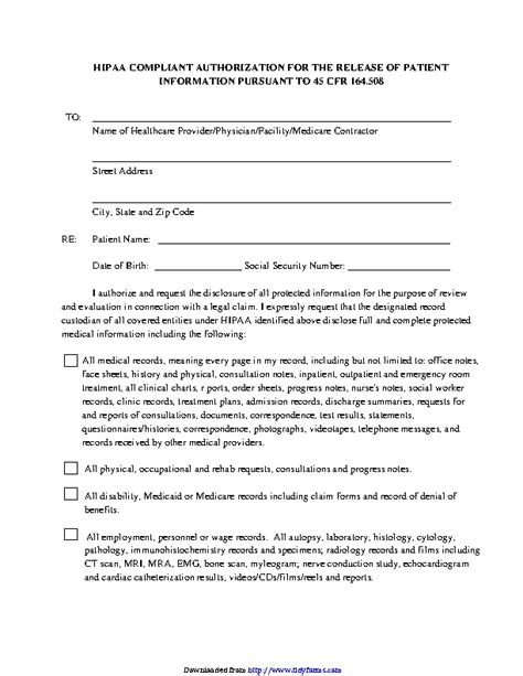 Generic Authorization Medical Release Form Pdfsimpli