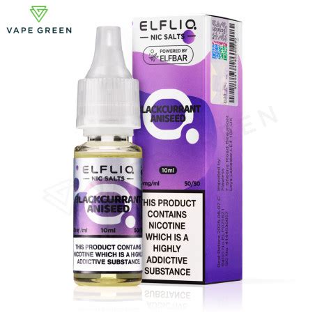 Blackcurrant Aniseed Nic Salt E Liquid By Elf Bar Elfliq FREE UK