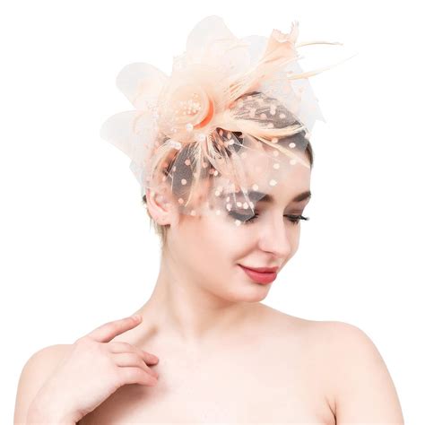 Mifelio Tea Party Fascinator With Mesh And Feathers Walmart